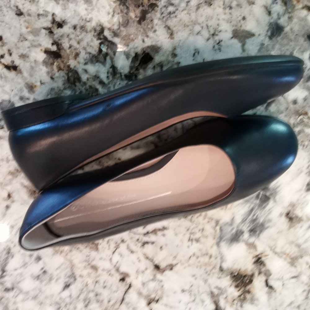 ECCO Ballerina Ballet Flat Navy Leather - Picture 2 of 7